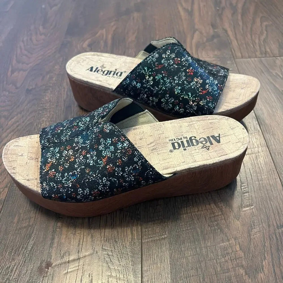 Alegria Triniti Floral Platform Leather Comfort Sandal Womens Size 38 - Picture 9 of 11